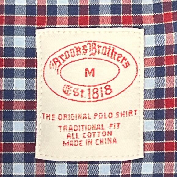 Brooks Brothers Casual Shirt Non-Iron Red and Blue Check Long-Sleeve Button-Down - Picture 4 of 11
